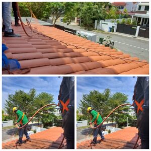 Roof tiles painting-works in progress